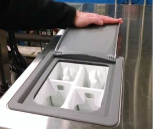 bac à lessive à quatre compartiments pour laveuse essoreuse inox Speed Queen SC30 à sceller