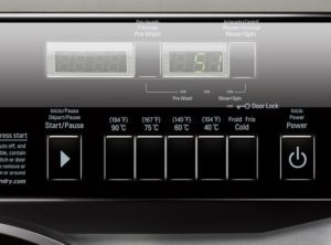 panneau de contrôle digital de la machine à laver frontale professionnelle à cuve suspendue LG ATOM